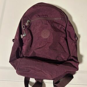 Kipling Deep Plum Nylon Backpack